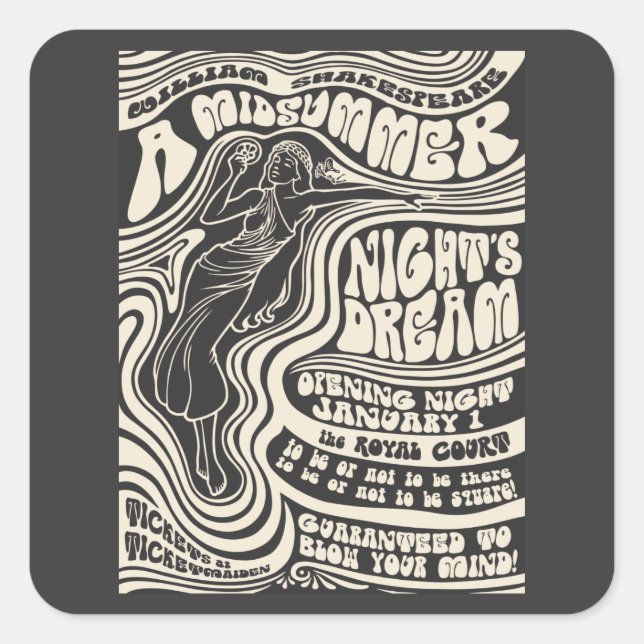 Mittsommer der Liebe Quadratischer Aufkleber (Vorderseite)