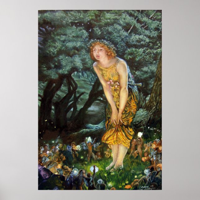 Mittsommer Eve, Edward Robert Hughes Poster (Vorne)