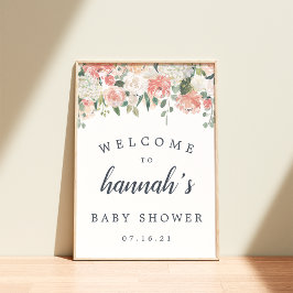 Mittsommer Floral Baby Dusche Willkommen Poster