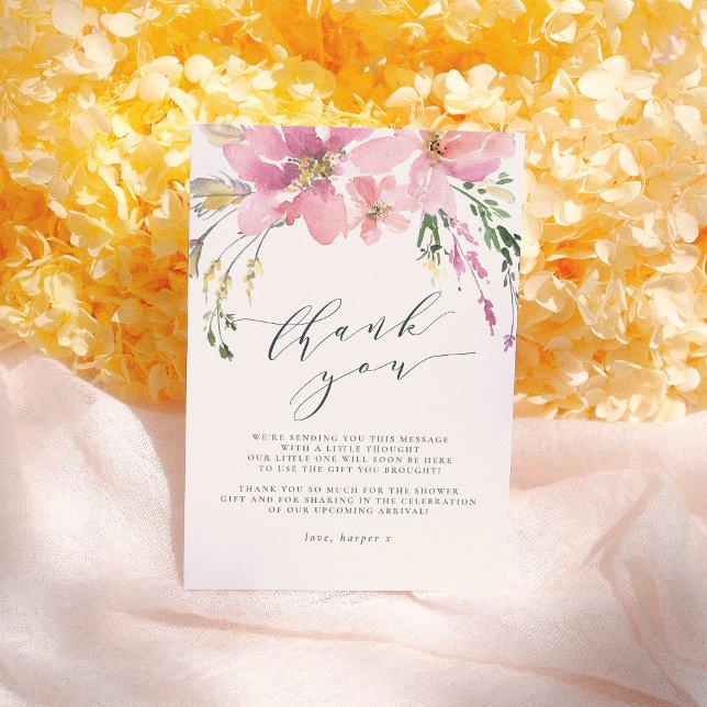 Mittsommer Floral Bouquet Elegant Vielen Dank Dankeskarte (Von Creator hochgeladen)