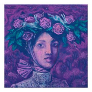 Mittsommer Hut, Sommer Fantasy Surreal Portrait Ar Poster