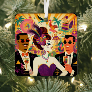 Mittsommer Mardi Gras Cocktailparty Ornament Aus Metall