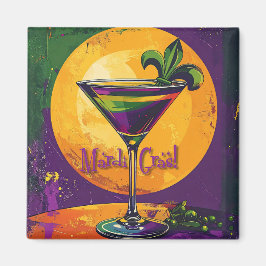 Mittsommer Mardi Gras Sonnenuntergang Fleur De Lis Magnet