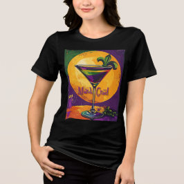 Mittsommer Mardi Gras Sonnenuntergang Fleur De Lis Tri-Blend Shirt