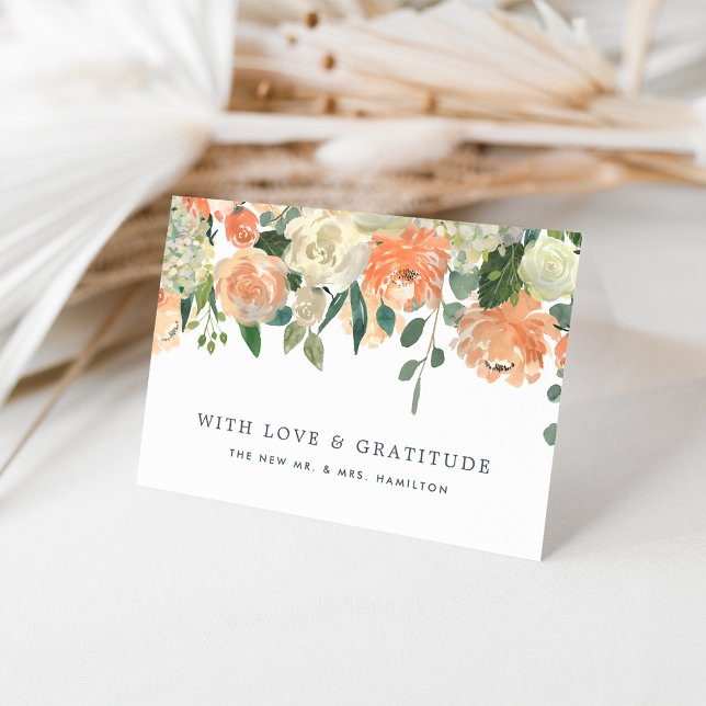 Mittsommer Peach Floral Personalisiert Vielen Dank Dankeskarte (Von Creator hochgeladen)