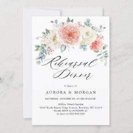 Mittsommer Peach Pastell Probe Abendessen Einladung