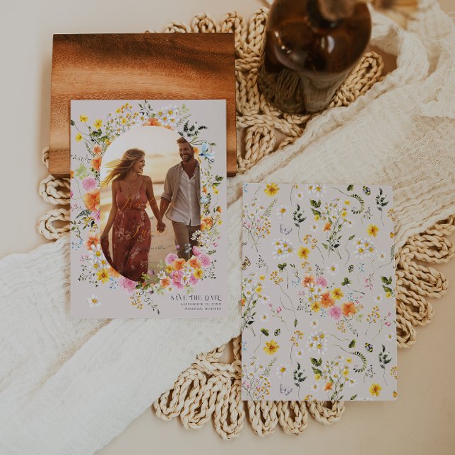 Mittsommer | Romantisches Herbst-Florals-Foto Save The Date (Von Creator hochgeladen)