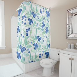 Mittsommer Rustic Blueberry Berry Summer Pattern Duschvorhang