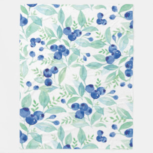 Mittsommer Rustic Blueberry Berry Summer Pattern Fleecedecke