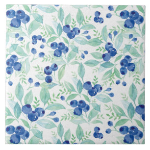 Mittsommer Rustic Blueberry Berry Summer Pattern Fliese