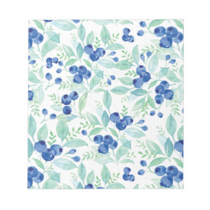Mittsommer Rustic Blueberry Berry Summer Pattern Notizblock