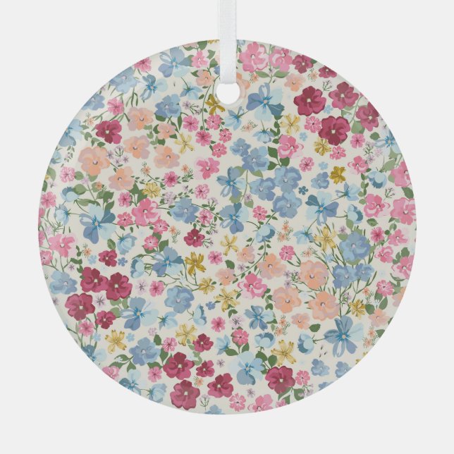 Mittsommerliche Wiese, blühende Pflanze. Ornament Aus Glas (Vorderseite)