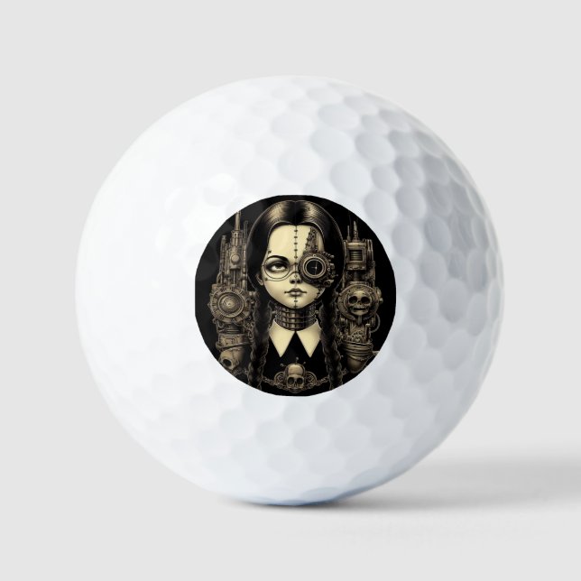 Mittwoch Addams Spooky Gothic Novelty Geschenk Golfball (Vorderseite)