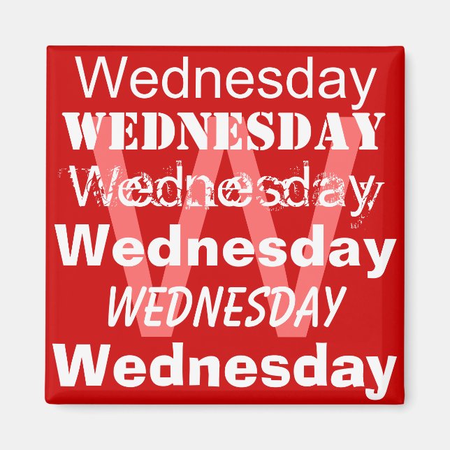 Mittwoch Geschäftstag der Woche Magnet (Vorne)