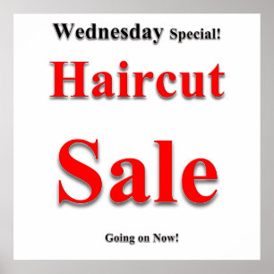 Mittwoch Haircut Sale Poster Matte