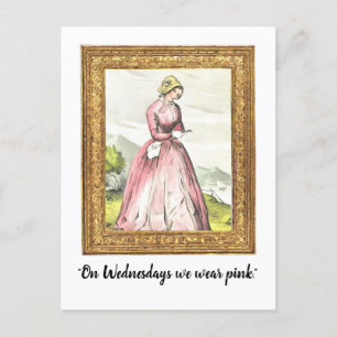 "Mittwoch tragen wir Pink" Funny Postcard Postkarte