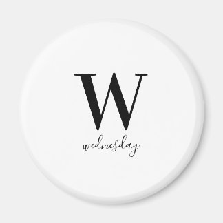 Mittwoch Typografie Schwarz-weiß Modern Magnet