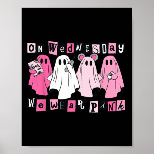 Mittwoch Wir tragen Niedliches Pink Ghost Hallowee Poster