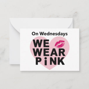 Mittwochs tragen wir rosa lustigen Valentinstag  Mitteilungskarte