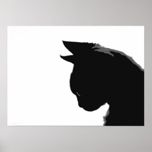 Mitzi Kitty: Schwarz-Weiß-Katzenposter Poster