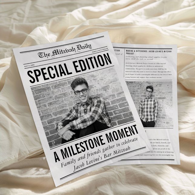 Mitzvah Newspaper Program, Single Large Page Flyer (Von Creator hochgeladen)