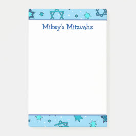 Mitzvah Notes - Light Blue Star von David Post-it Klebezettel