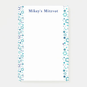 Mitzvah Notes - Navy Stars - Notes Post-it Klebezettel