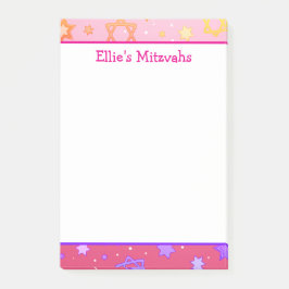 Mitzvah Notes - Pink Star von David Post-it Klebezettel