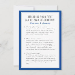 MITZVAH Service info Fragen zu Ratschlägen in blau Einladung