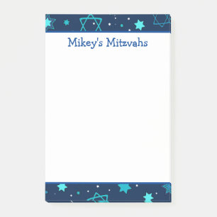 Mitzwa-Notizen - Blauer Davidstern  Post-it Klebezettel