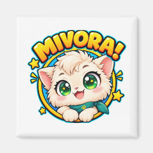 Mivora Cute Anime Katze mit funkelnden Sternen Magnet