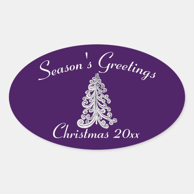 Mix and Match Color Christmas Tree Ovaler Aufkleber (Vorderseite)