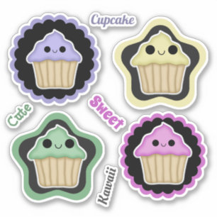 Mix and Match Kawaii Cupcakes Aufkleber