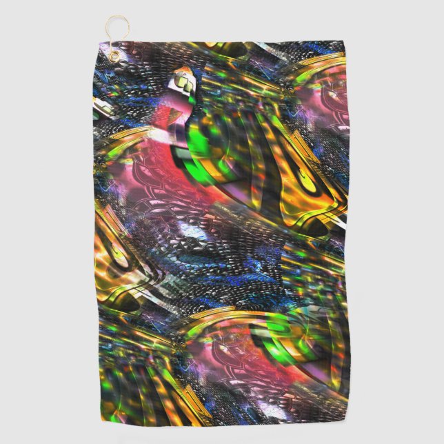 Mix aus bunten virtuellen Kunstwerken, inspiriert  Golfhandtuch (Vorderseite)
