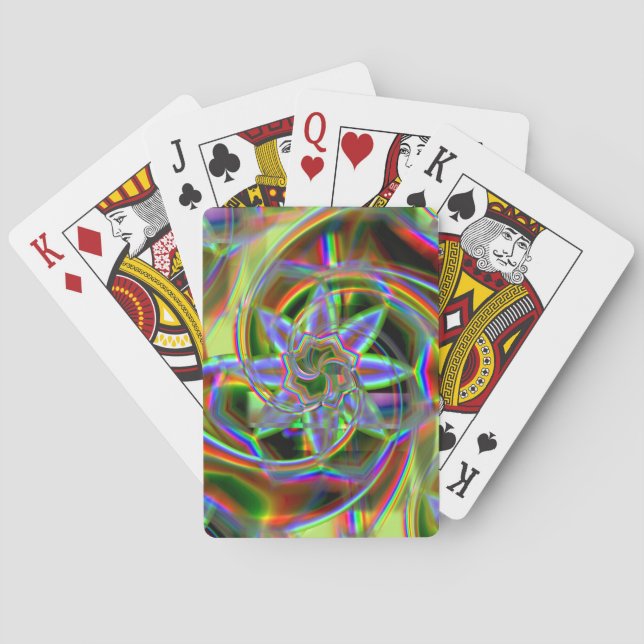 Mix aus Regenbogen und farbiger Acryl- oder Neon-B Spielkarten (Rückseite)