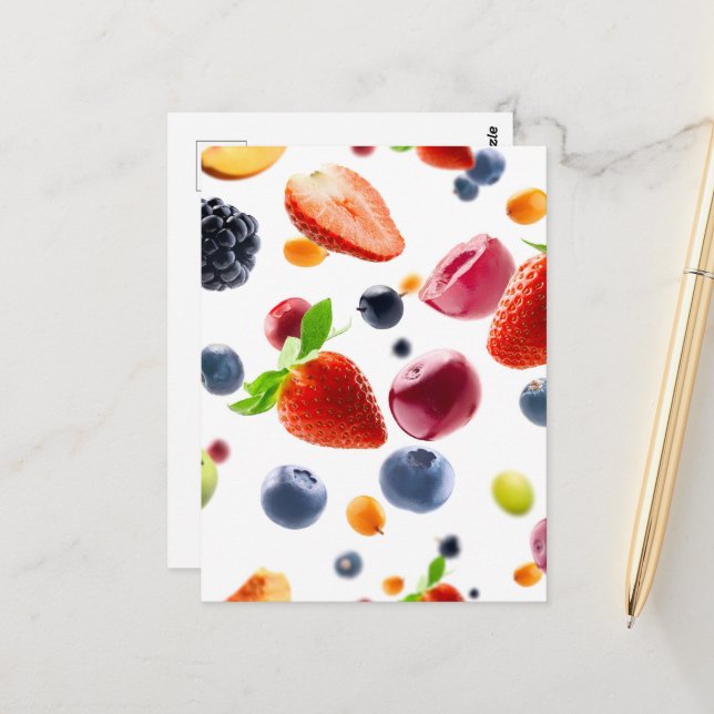 Mix Fruits Postkarte (Vorderseite/Rückseite Beispiel)