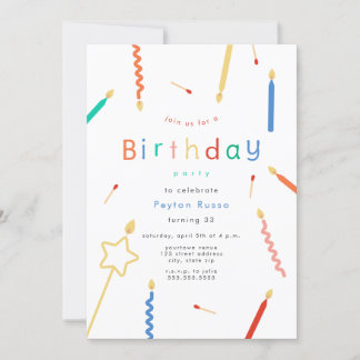 Mix + Match Kerzen & Matten Geburtstag Einladung