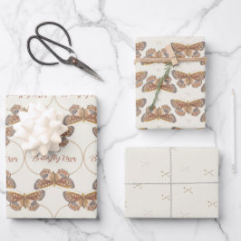 Mix n Match Butterfly Kisses Baby Shower Geschenkpapier Set