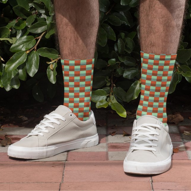 Mix of Green and Red Color Blocks Socken (Von Creator hochgeladen)