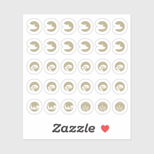 Mix Pork Fish Vegetarian Gluten Free Meal Choice Aufkleber (Blatt)