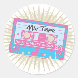Mix-Tape der 80er Jahre Runder Aufkleber