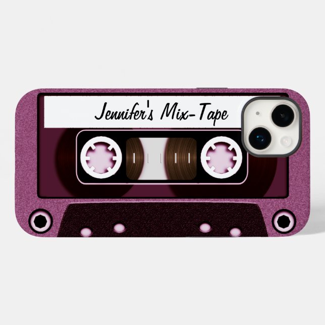 Mix Tape Personalisiert Pink Case-Mate iPhone Hülle (Rückseite (Horizontal))