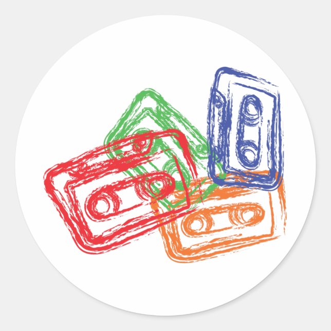 Mix Tape Runder Aufkleber (Vorderseite)