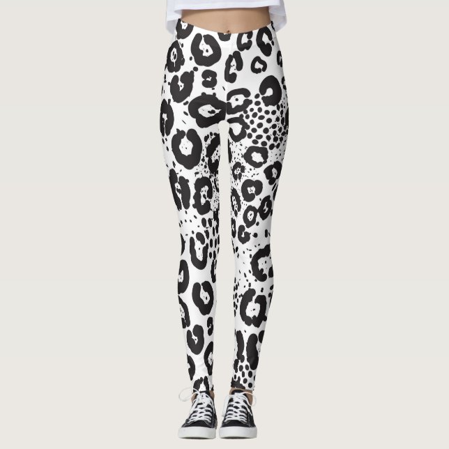 Mixed Animal Print Snow Leopard Cheetah Leggings (Vorderseite)