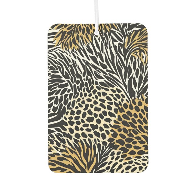 Mixed Animal Print Zebra Leopard Tiger Mixed Print Autolufterfrischer (Vorderseite)