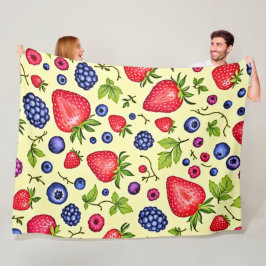 Mixed Berry Seamless Pattern Fleecedecke
