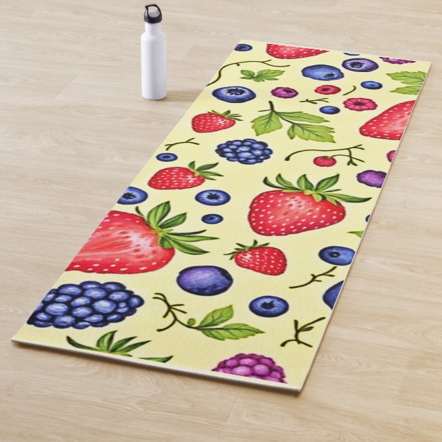 Mixed Berry Seamless Pattern Yogamatte (Beispiel)