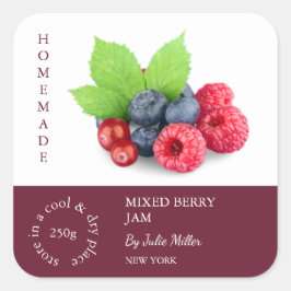 Mixed Berry Small Business Label Quadratischer Aufkleber