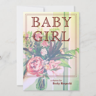 Mixed Bouquet Baby Dusche Einladung