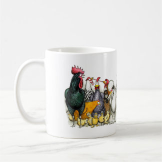 Mixed breeds of chicken and poultry mug kaffeetasse